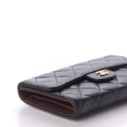 Chanel Lambskin Quilted Large Flap Wallet Black 6 of 12