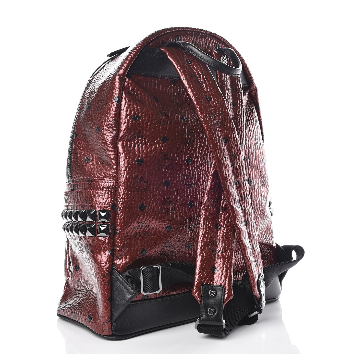 Metallic Visetos Medium Side Stud Stark Backpack Scooter Red Black