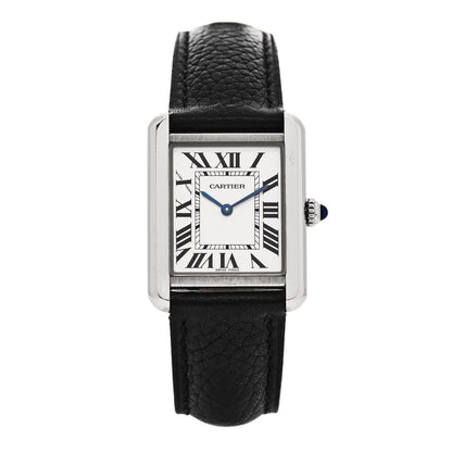 Cartier Stainless Steel Calfskin 24mm Tank Solo Quartz Watch 1 of 5