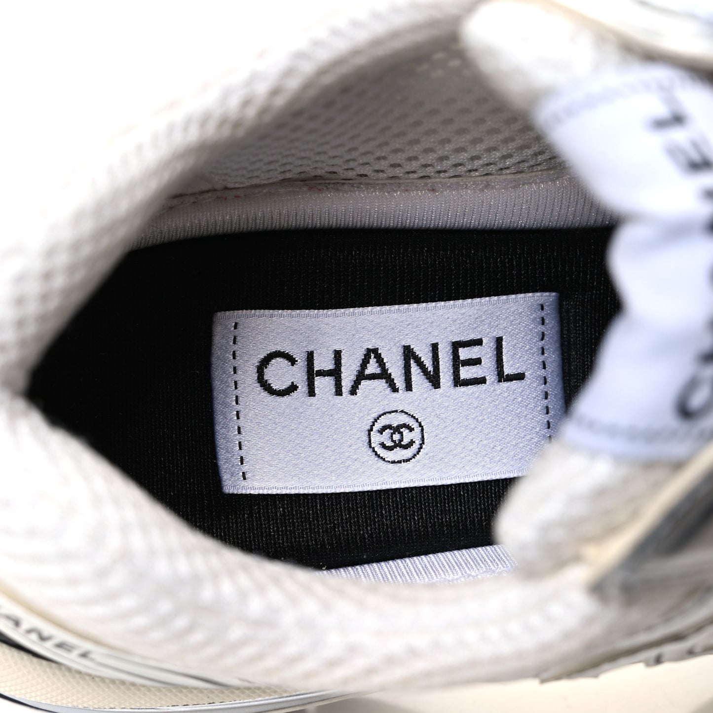Fabric Laminated Calfskin Stretch CC Sneakers 38 White Silver