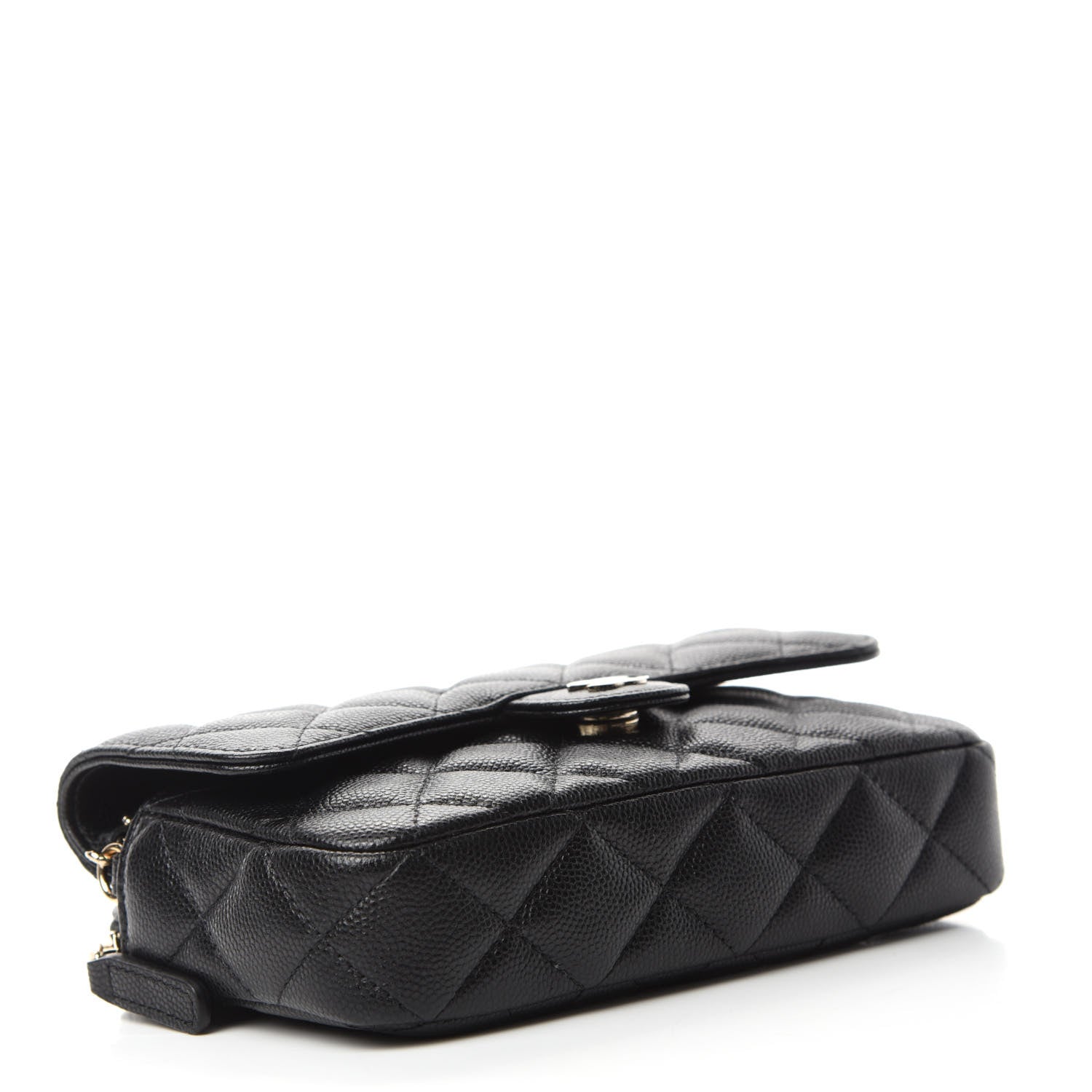 Chanel Caviar Quilted Flap Phone Holder With Chain Black 4 of 13