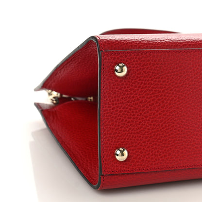 Gucci Dollar Calfskin Medium Soho Top Handle Satchel Hibiscus Red 8 of 9