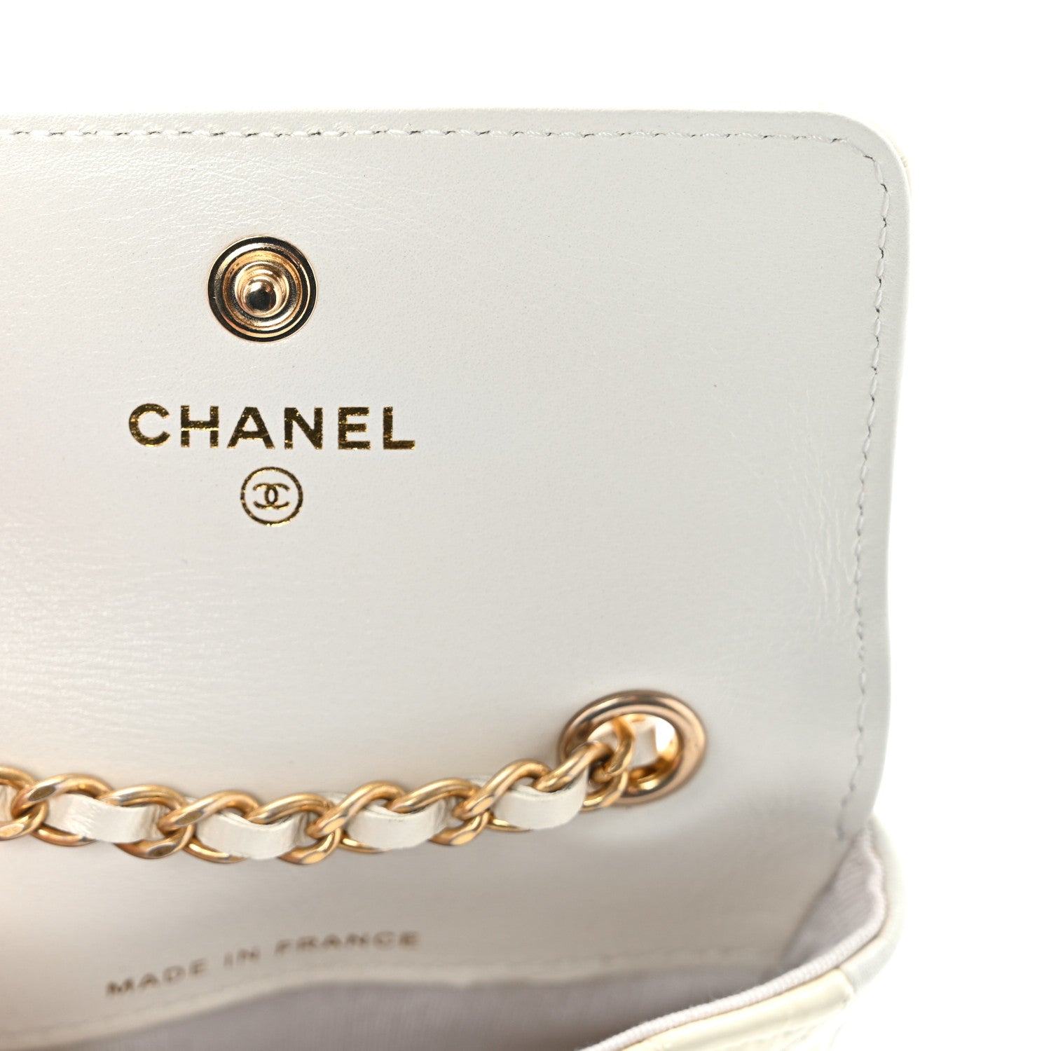 Chanel Shiny Aged Calfskin Quilted Waist Belt Bag White 6 of 11