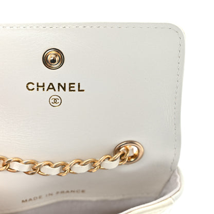 Chanel Shiny Aged Calfskin Quilted Waist Belt Bag White 6 of 11