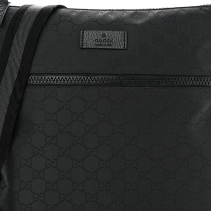 Gucci Nylon Monogram Medium Flat Messenger Bag Black 8 of 10