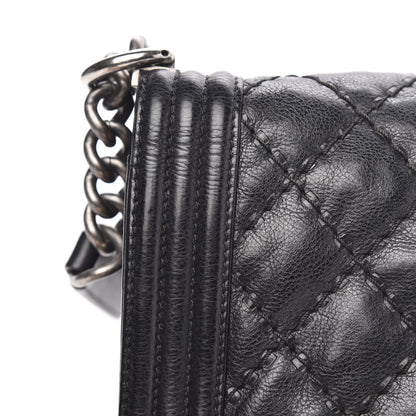 Chanel Calfskin Double Stitch Medium Boy Flap Black 14 of 16