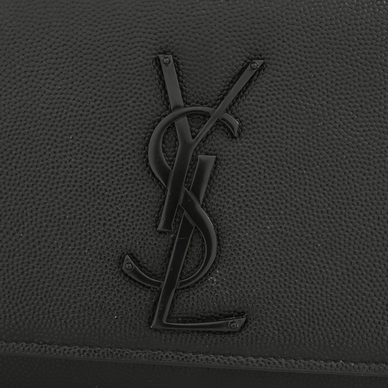Saint Laurent Grain De Poudre Small Monogram Monochrome Kate Satchel Black 12 of 13