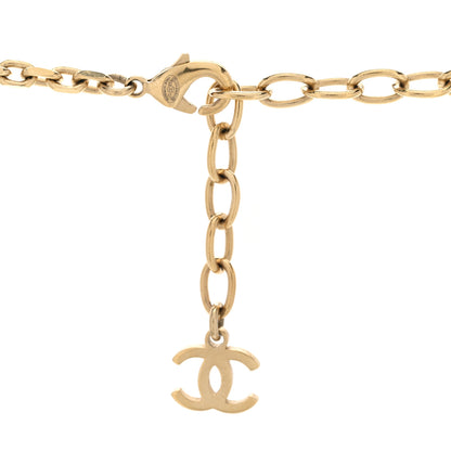 Chanel Crystal Textured CC Necklace Light Gold 4 of 4