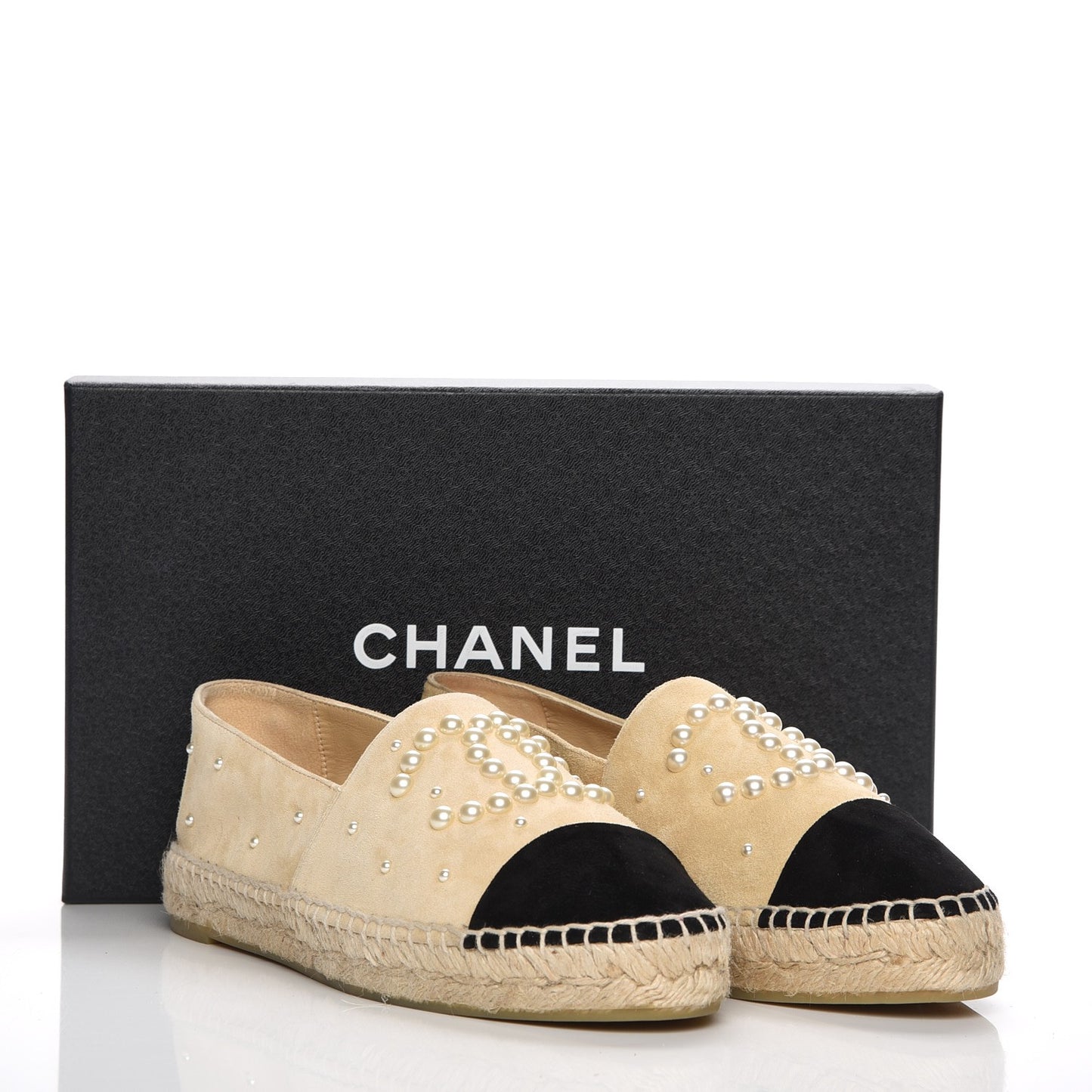 Suede Pearl CC Espadrilles 39 Beige