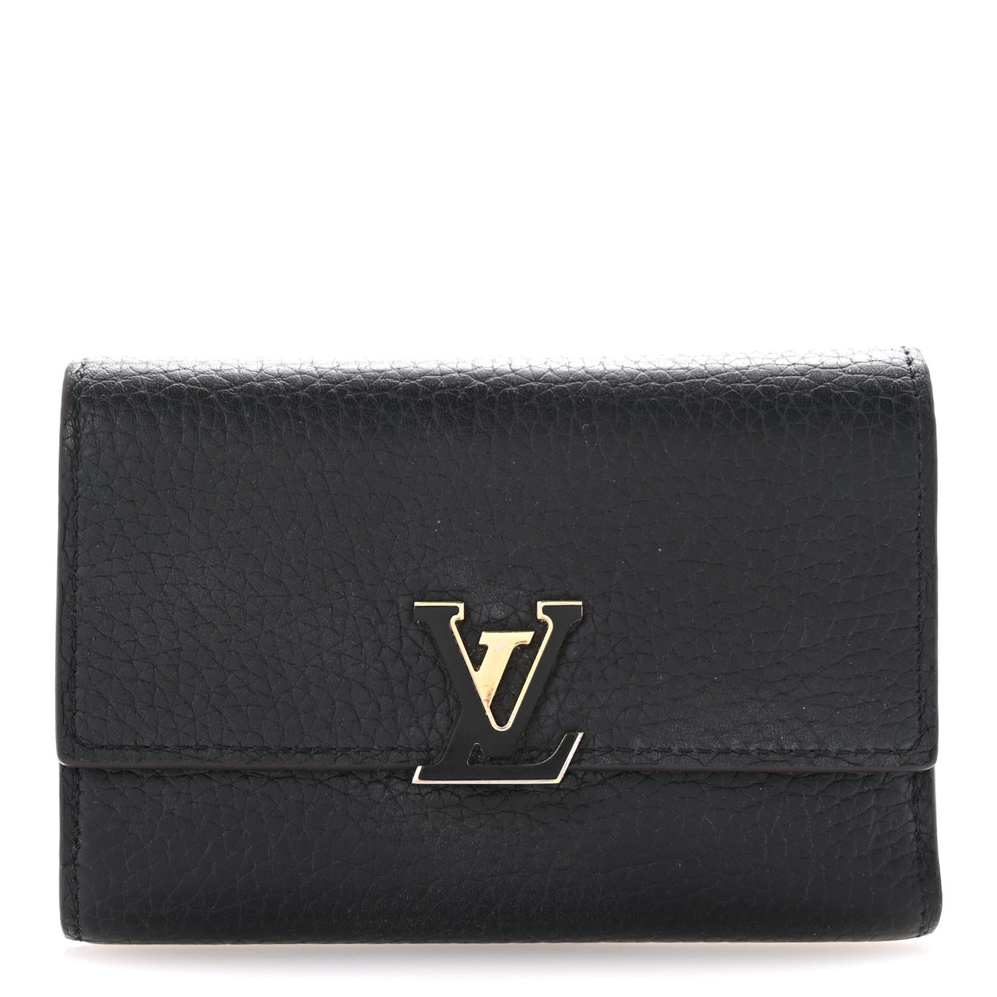 Taurillon Capucines Compact Wallet Black