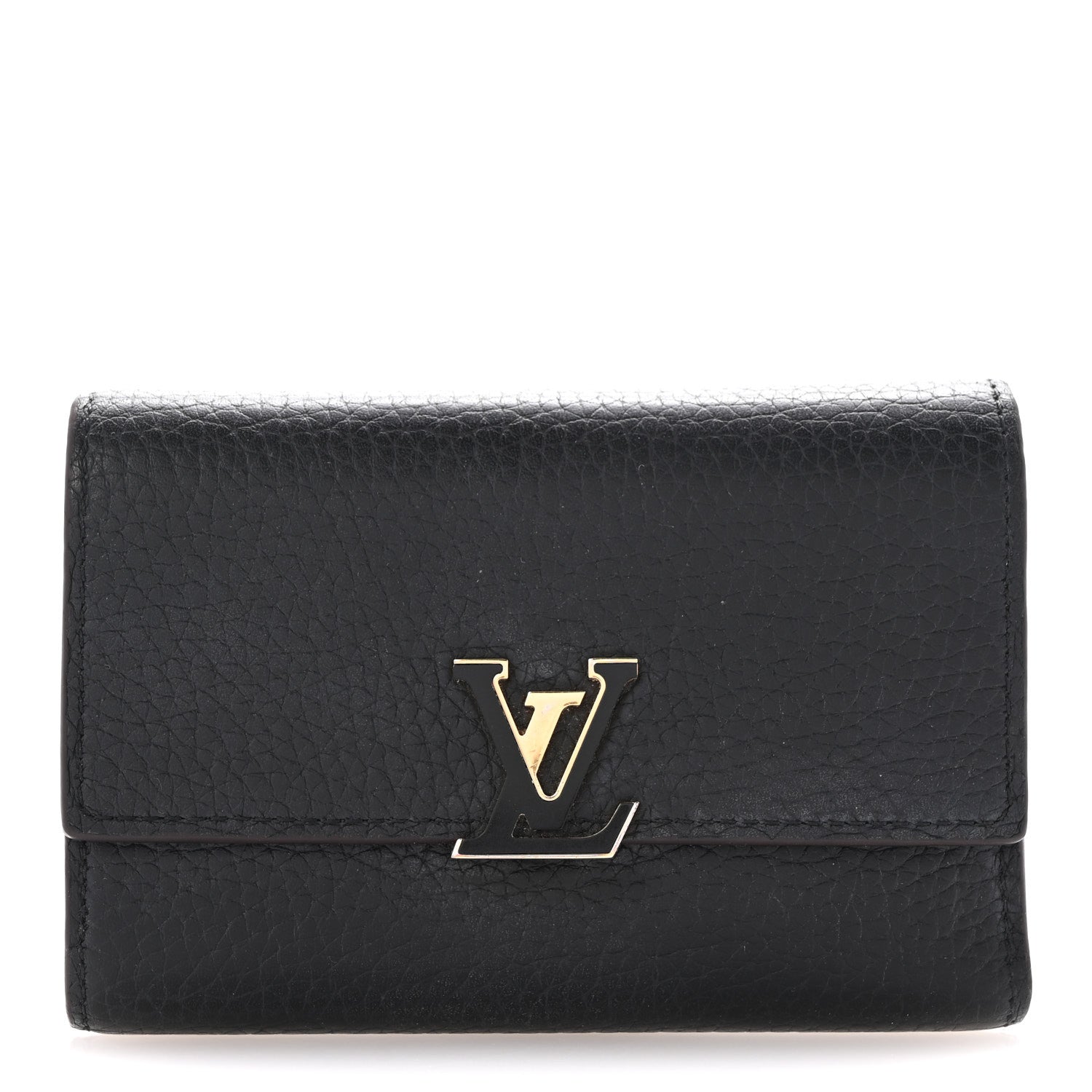 Louis Vuitton Taurillon Capucines Compact Wallet Black 1 of 13