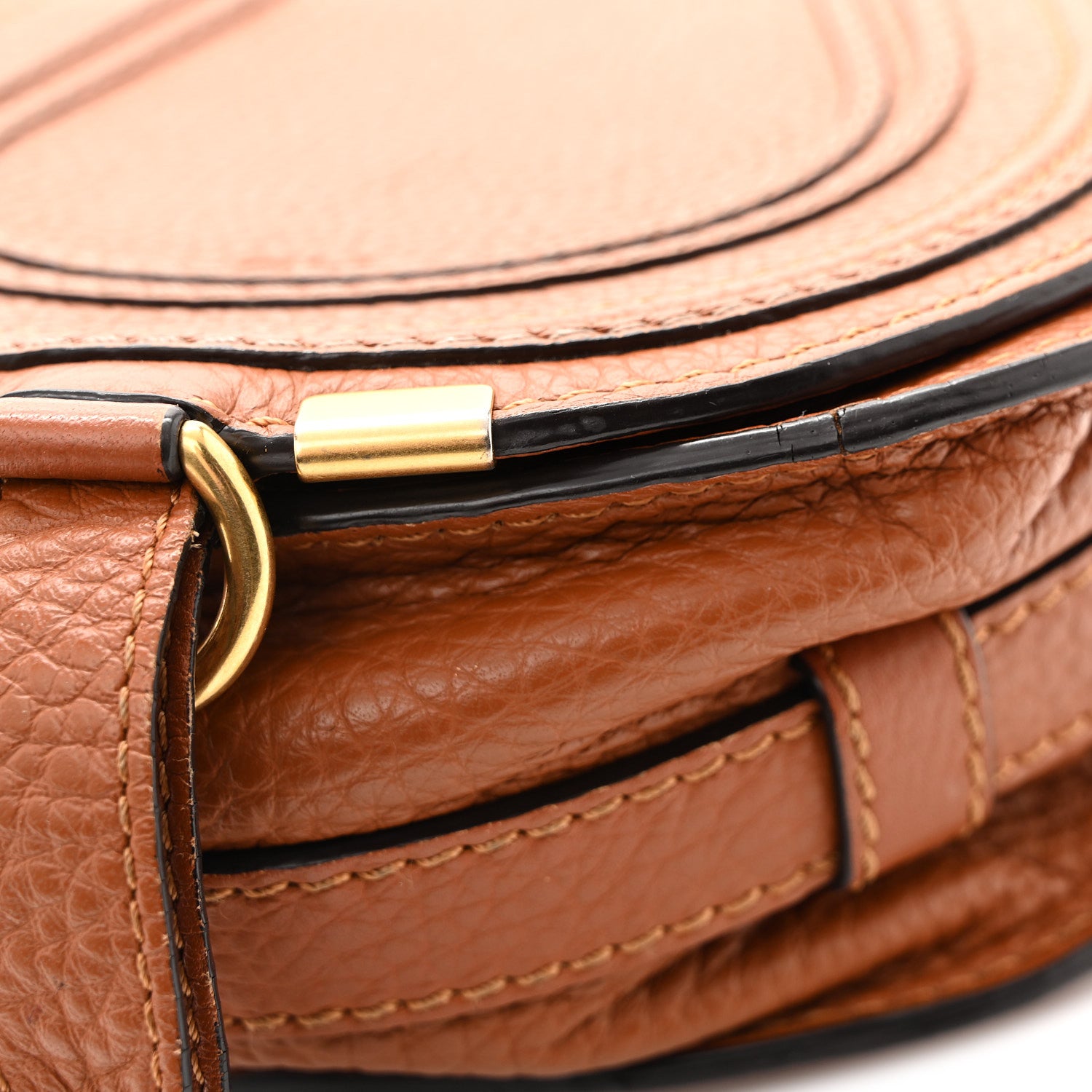 Chloe Calfskin Mini Marcie Round Crossbody Bag Tan 11 of 16