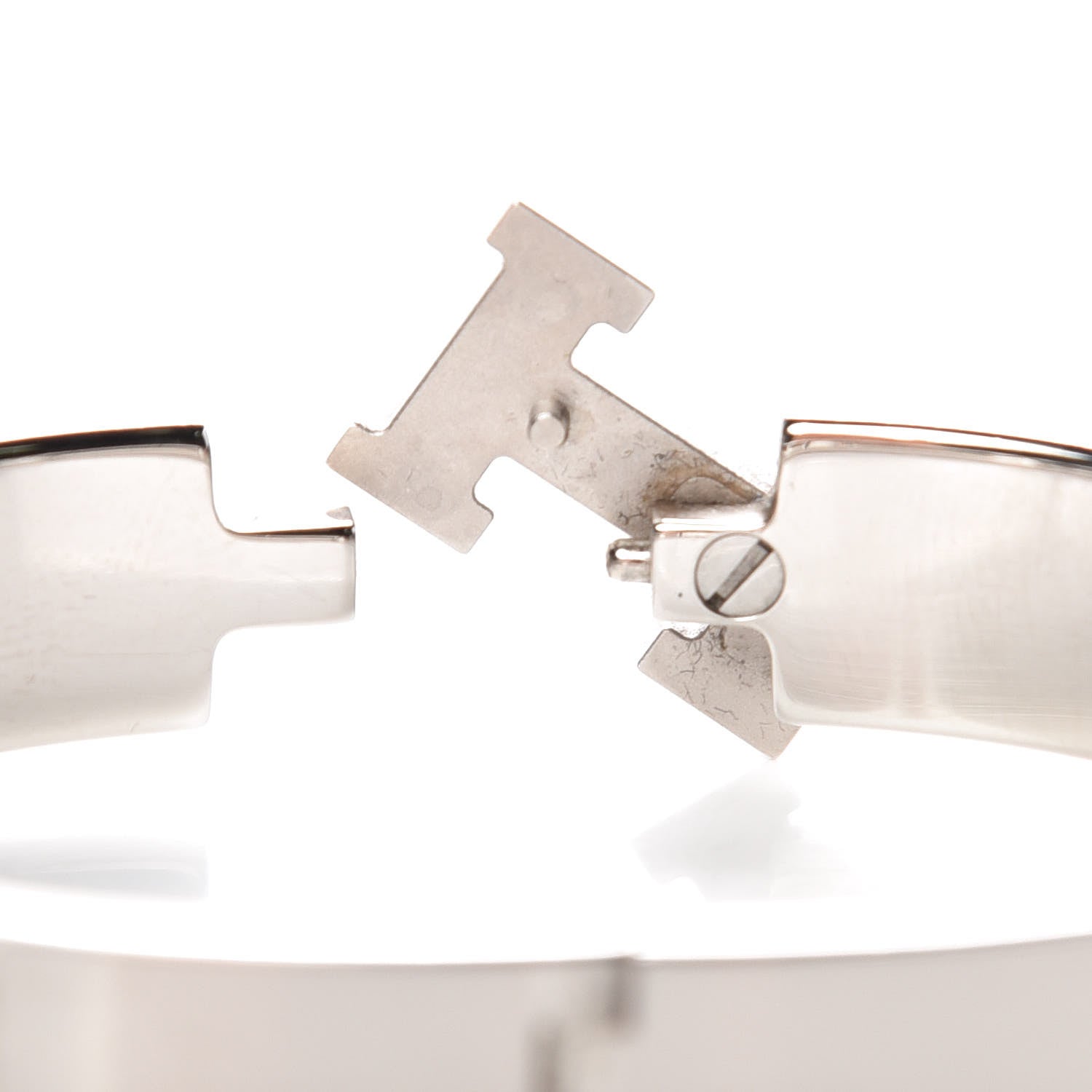 Hermes Enamel Narrow Clic Clac H Bracelet PM White 4 of 5
