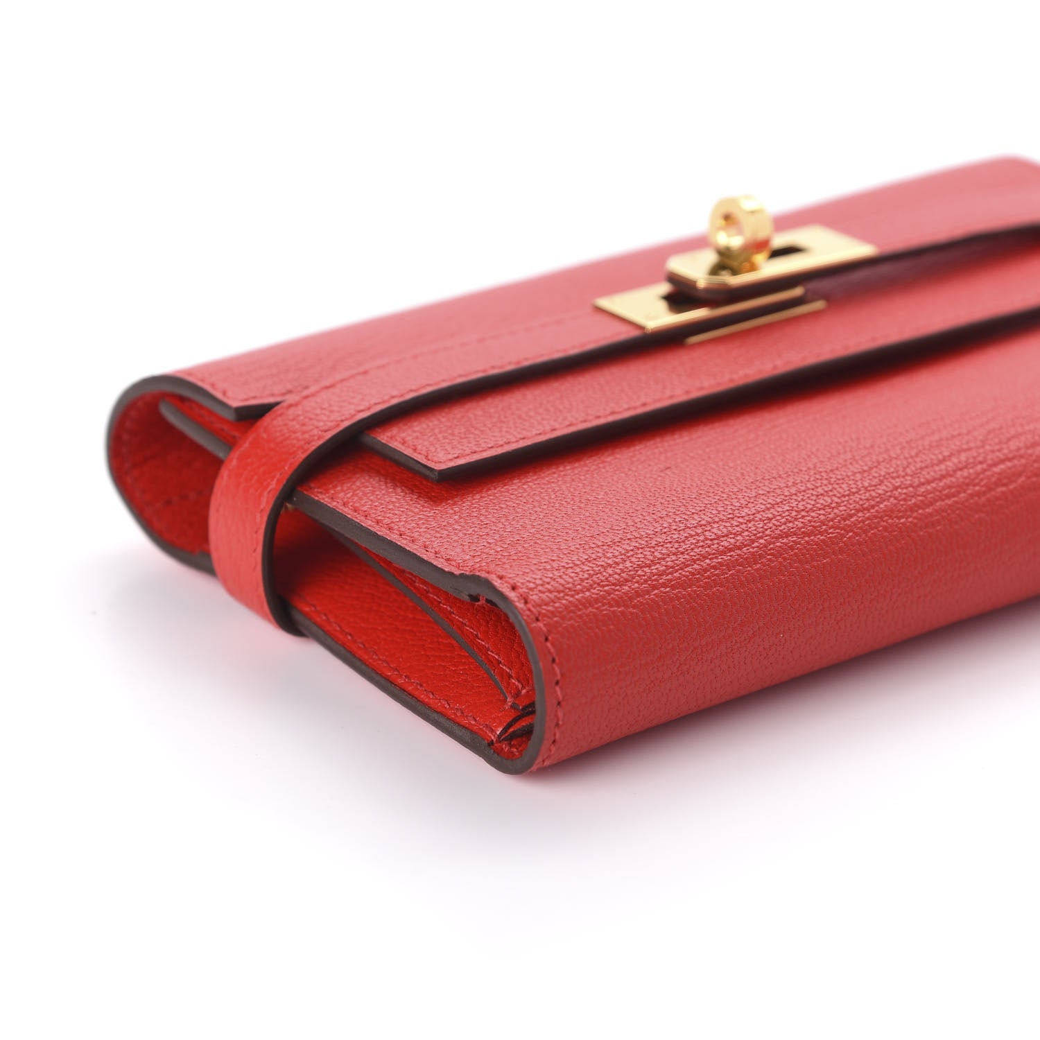 Hermes Chevre Mysore Medium Kelly Wallet Rouge De Coeur 6 of 10