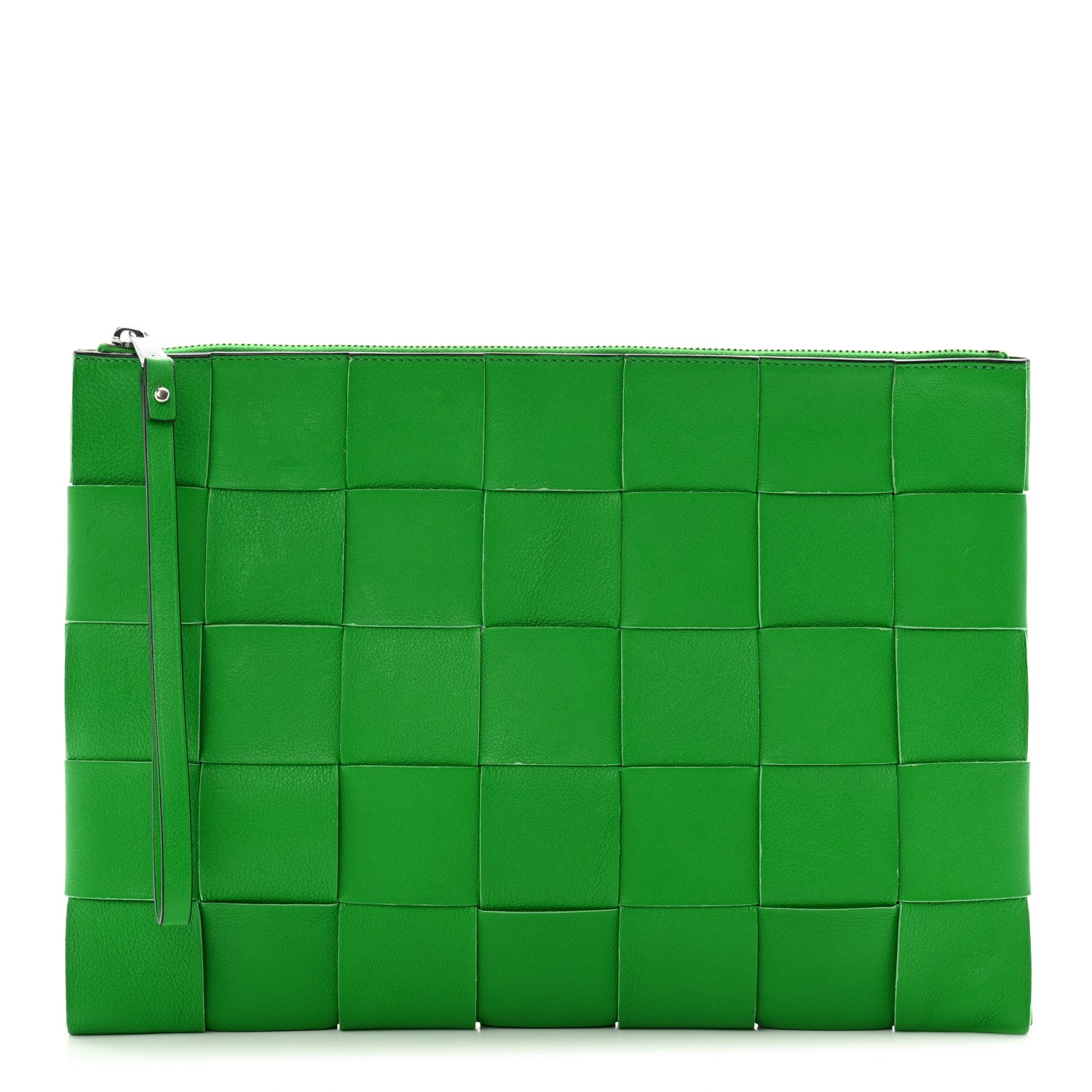Bottega Veneta Nappa Maxi Intrecciato Medium Cassette Flat Zip Pouch Parakeet 1 of 9