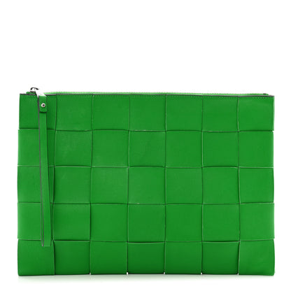 Bottega Veneta Nappa Maxi Intrecciato Medium Cassette Flat Zip Pouch Parakeet 1 of 9