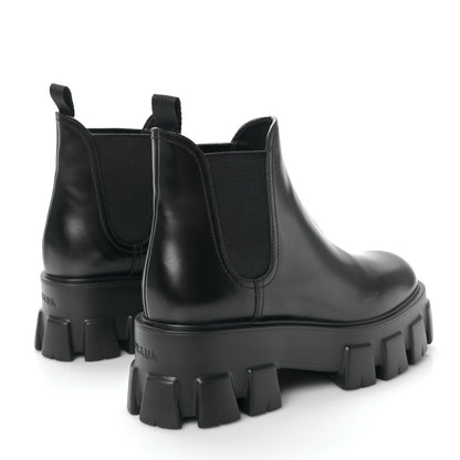 Prada Spazzolato Rois Monolith Chelsea 55mm Ankle Boots 37 Black 4 of 8