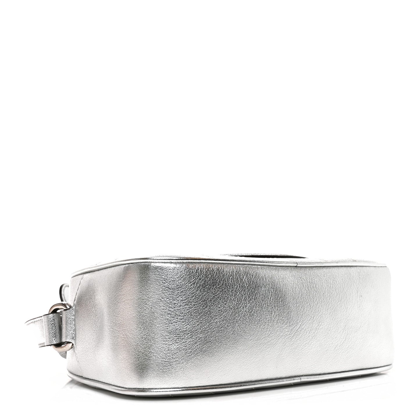 Metallic Sakai Be Green Calfskin Diagonal Stitched Small Blondie Shoulder Bag Silver