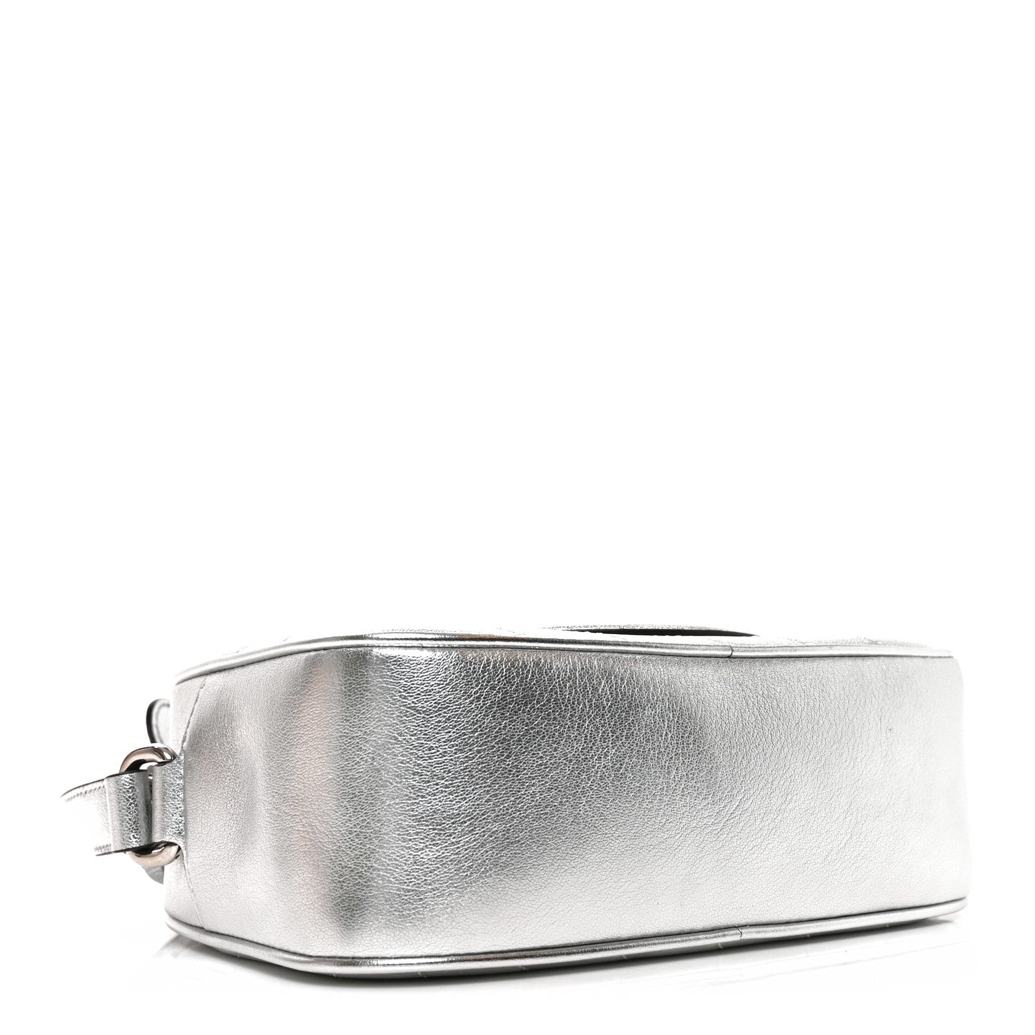 Gucci Metallic Sakai Be Green Calfskin Diagonal Stitched Small Blondie Shoulder Bag Silver 4 of 11