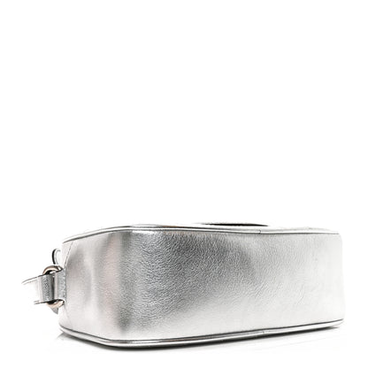 Gucci Metallic Sakai Be Green Calfskin Diagonal Stitched Small Blondie Shoulder Bag Silver 4 of 11
