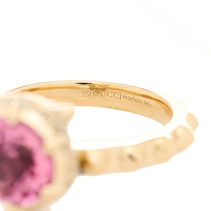 Gucci 18K Yellow Gold Pink Tourmaline Le Marché Des Merveilles Feline Ring 47 4 6 of 9