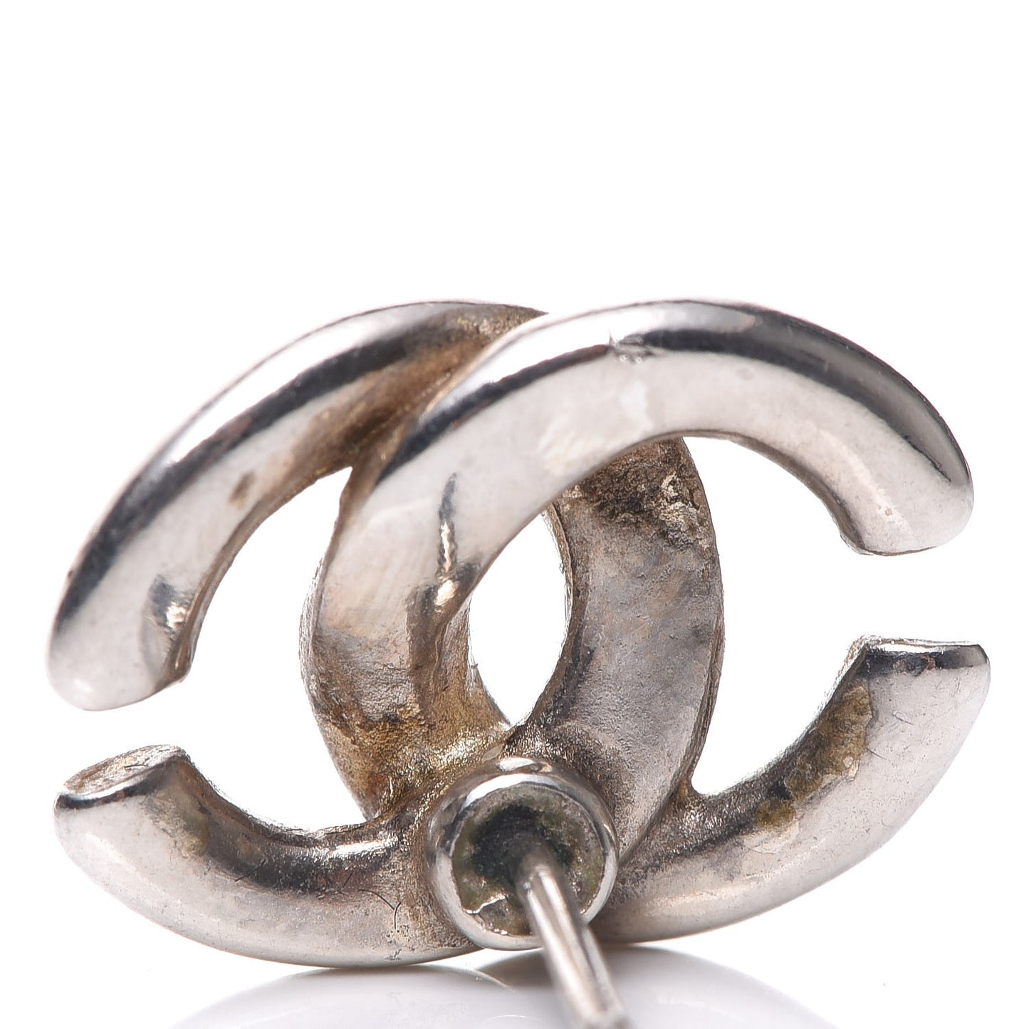 Metal CC Earrings Silver