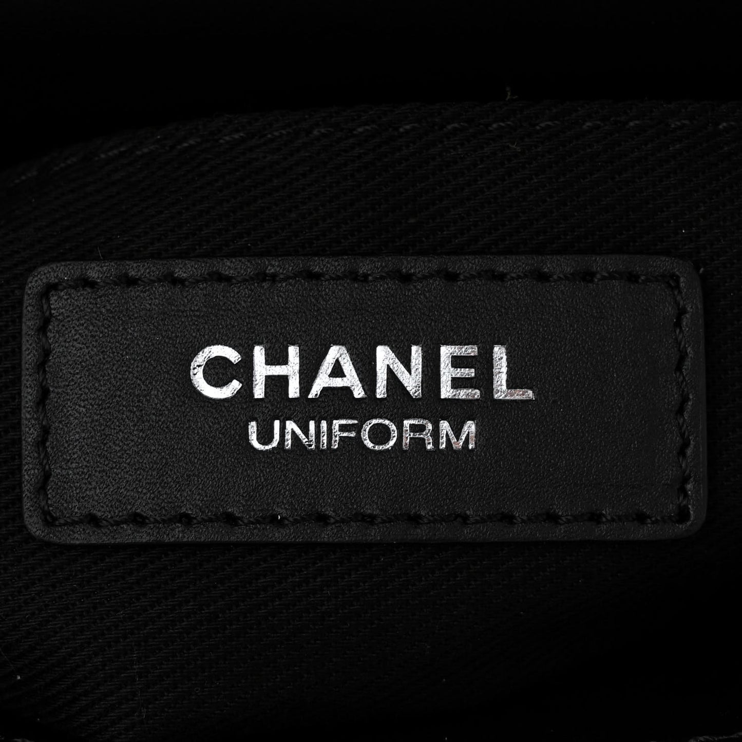 Calfskin Quilted CC Uniform Flap Belt Bag Black