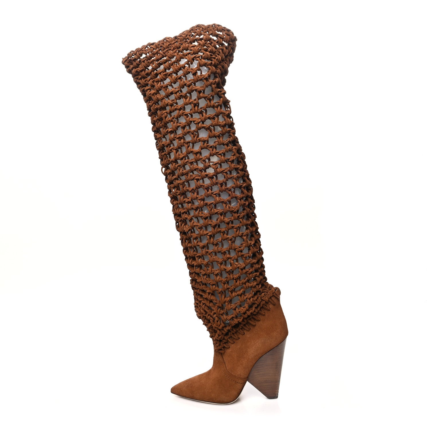 Saint Laurent Suede Twine Soho Niki 105 Thigh High Boots 37 Light Land 1 of 6