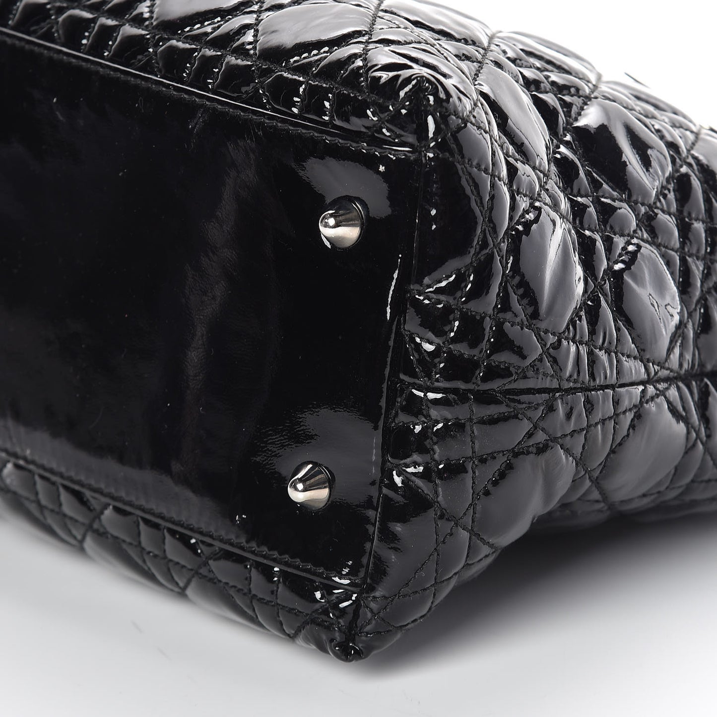 Patent Cannage Dior Tote Black
