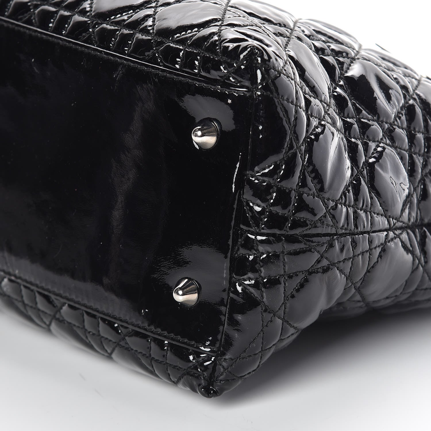 Christian Dior Patent Cannage Dior Tote Black 9 of 9