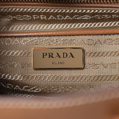 Prada Saffiano Lux Medium Bi-Color Tote Caramel Mimosa 6 of 13