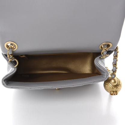 Chanel Lambskin Quilted Mini Pearl Crush Flap Light Grey 5 of 11