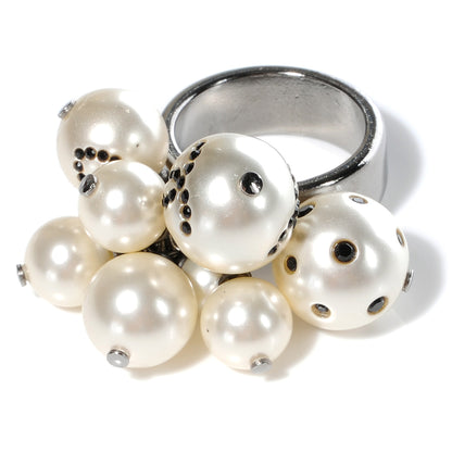 Chanel Crystal CC Pearl Cluster Ring 6.5 4 of 6