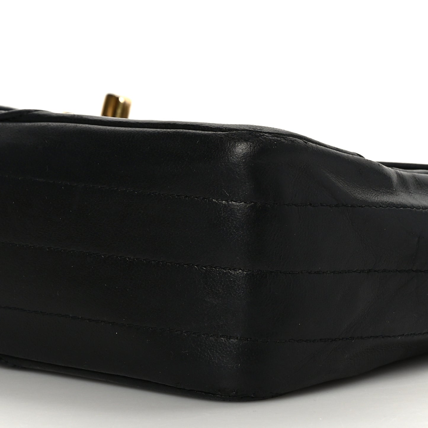 Lambskin Quilted Single Flap Medium Black