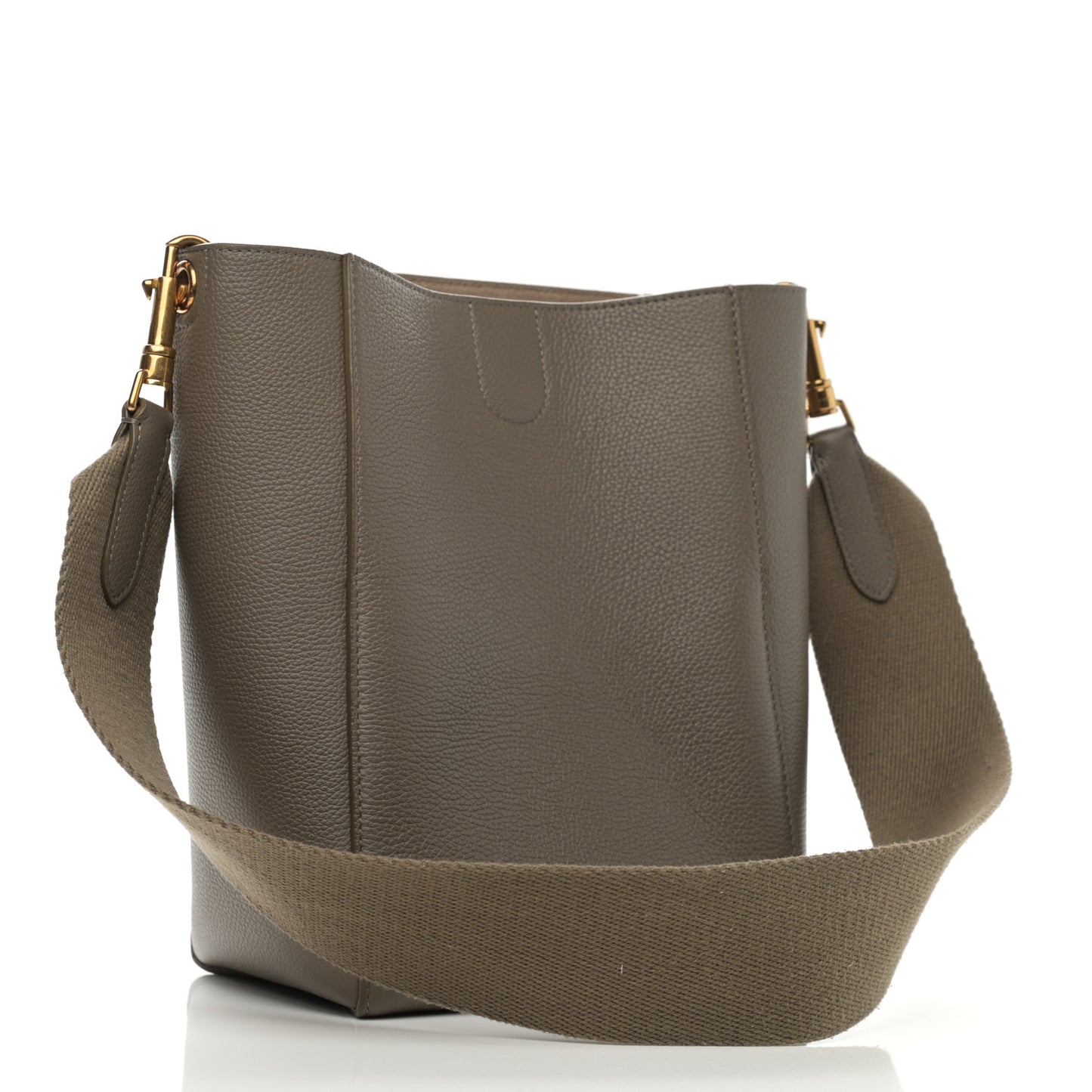 Soft Grained Calfskin Small Sangle Bucket Bag Taupe