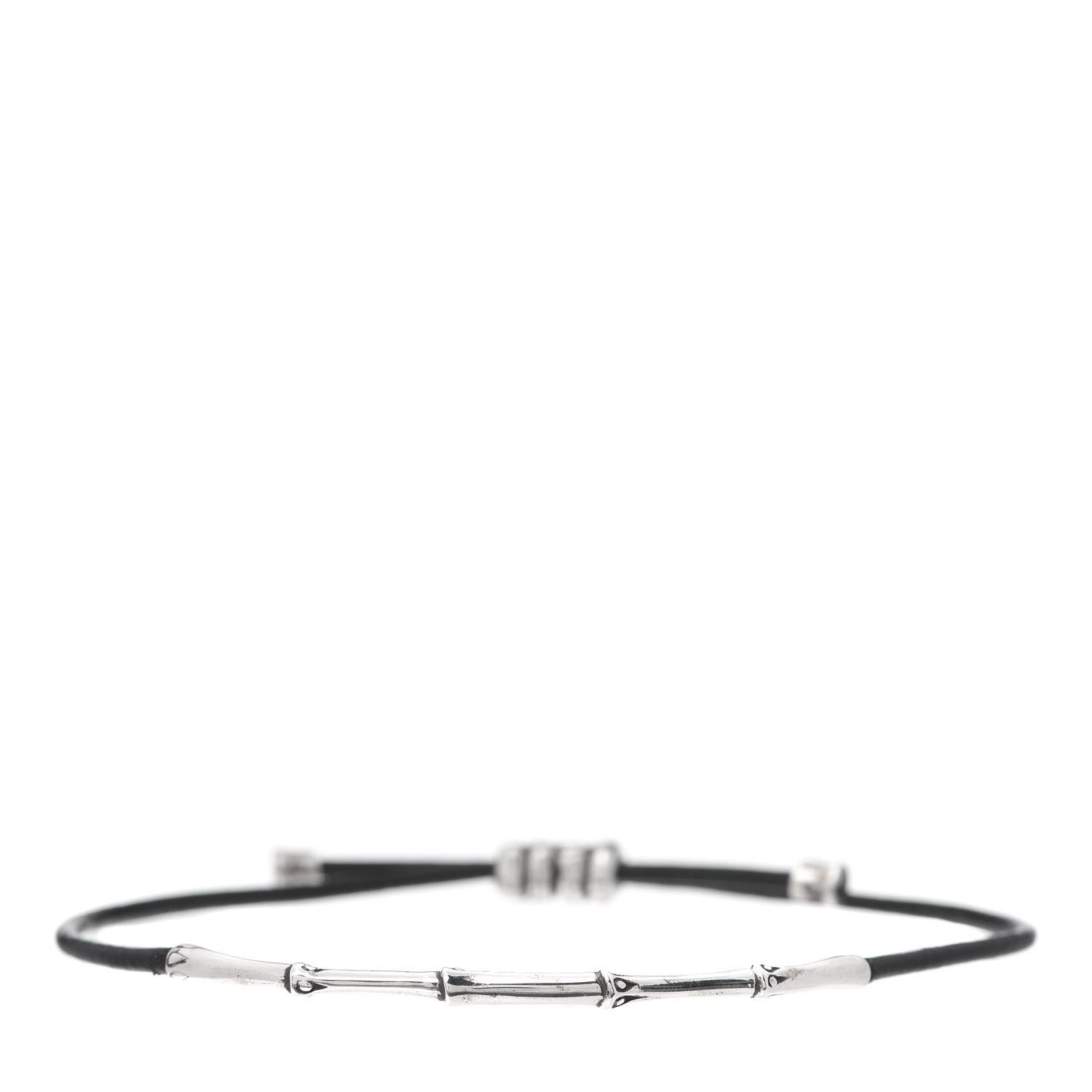 John Hardy Sterling Silver Bamboo Cord Slide Bracelet 1 of 5