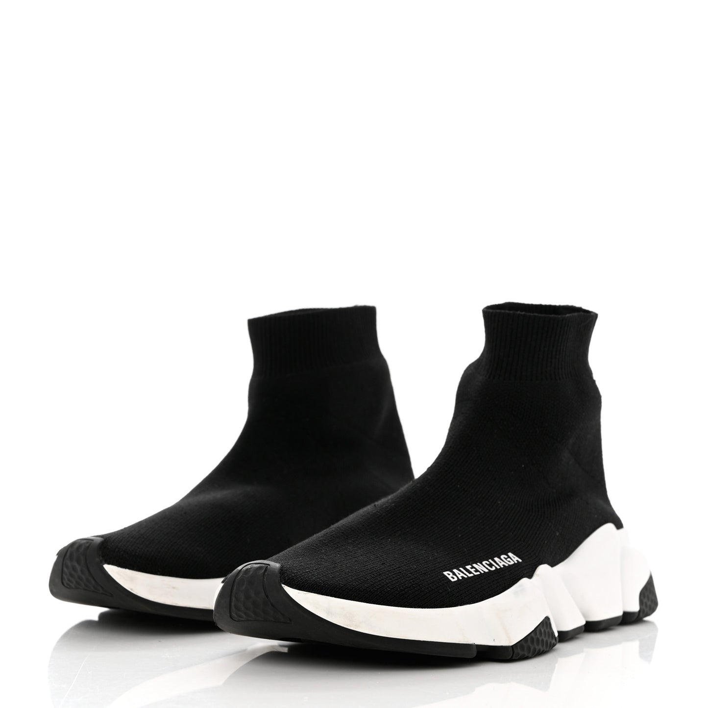 Neoprene Knit Womens Speed Sneakers 38 Black White