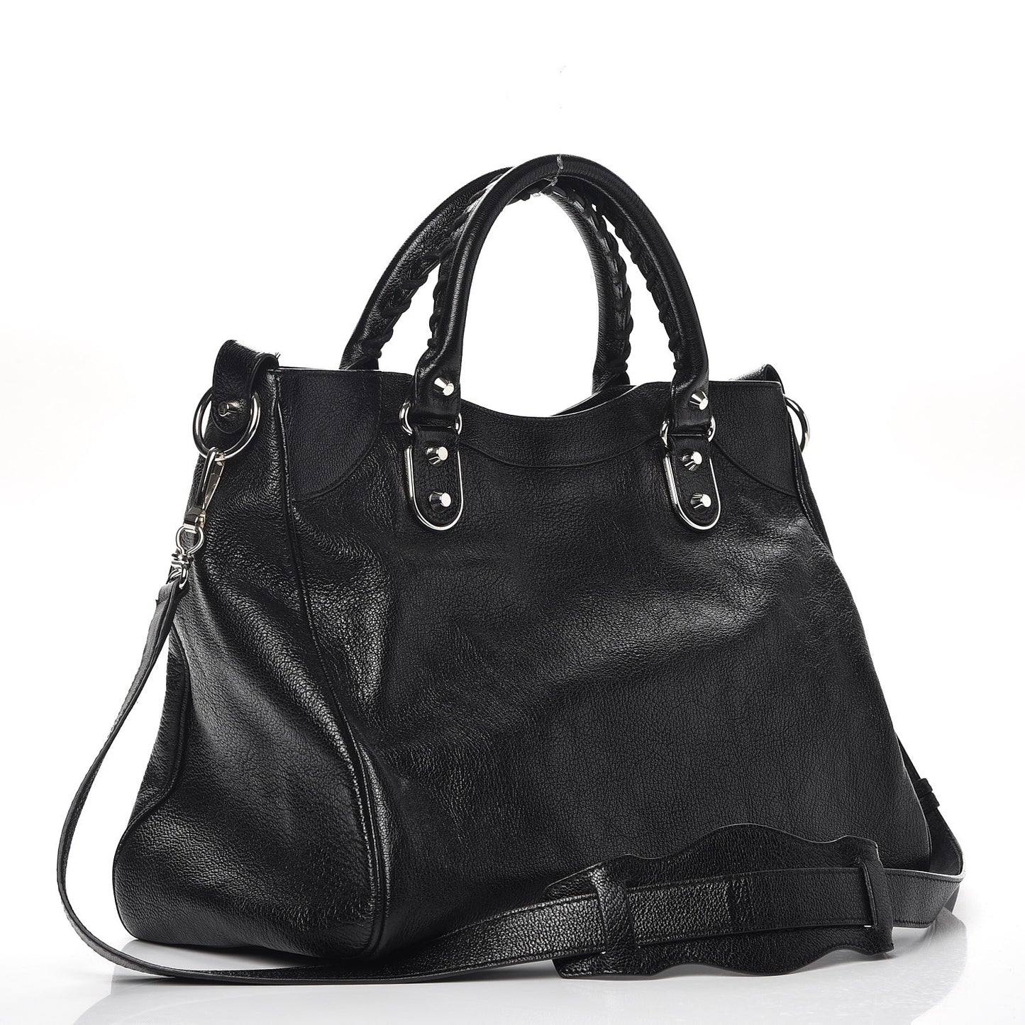 Chevre Silver Metallic Edge Hardware Velo Black