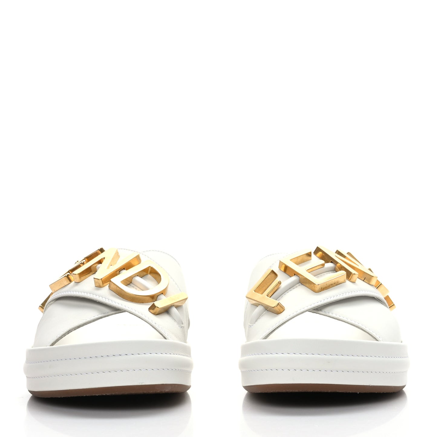 Vitello Womens Fendigraphy Slide Sandals 39.5 White Ice