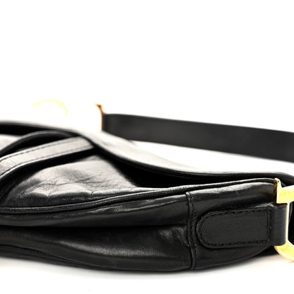 Christian Dior CHRISTIAN DIOR Calfskin Saddle Bag Black 9 of 10
