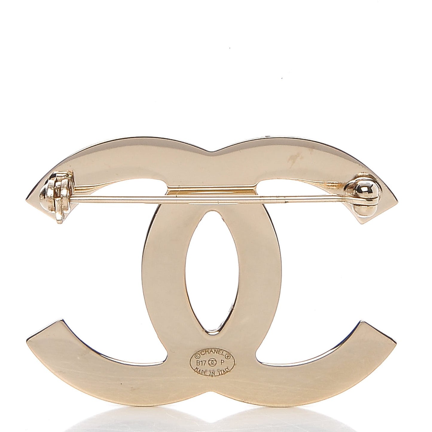 Metal CC Brooch Light Gold