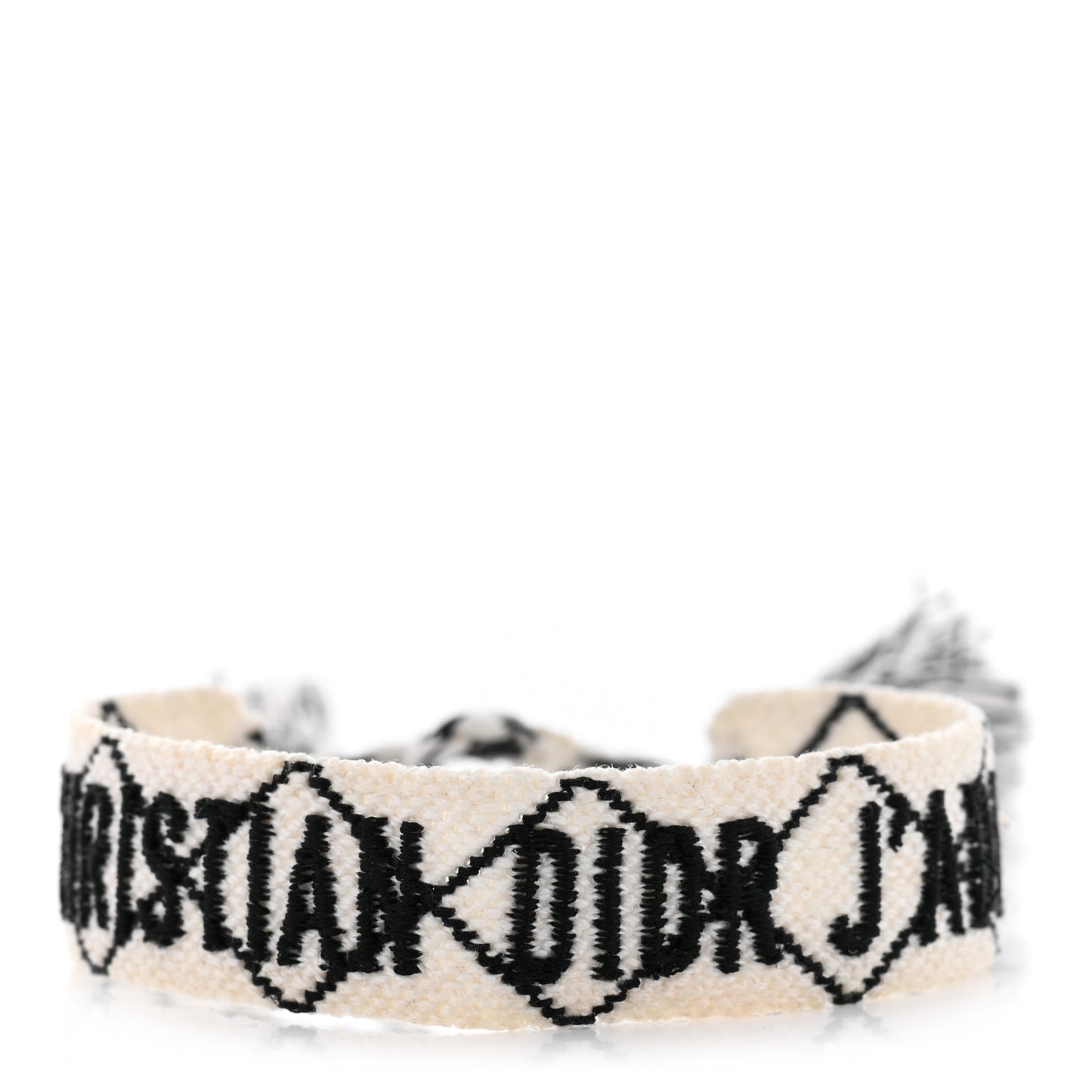 Woven Cotton J'Adior Friendship Bracelet White Black