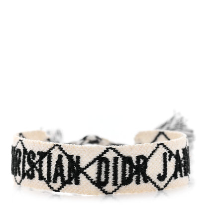 Christian Dior Woven Cotton J'Adior Friendship Bracelet White Black 1 of 5