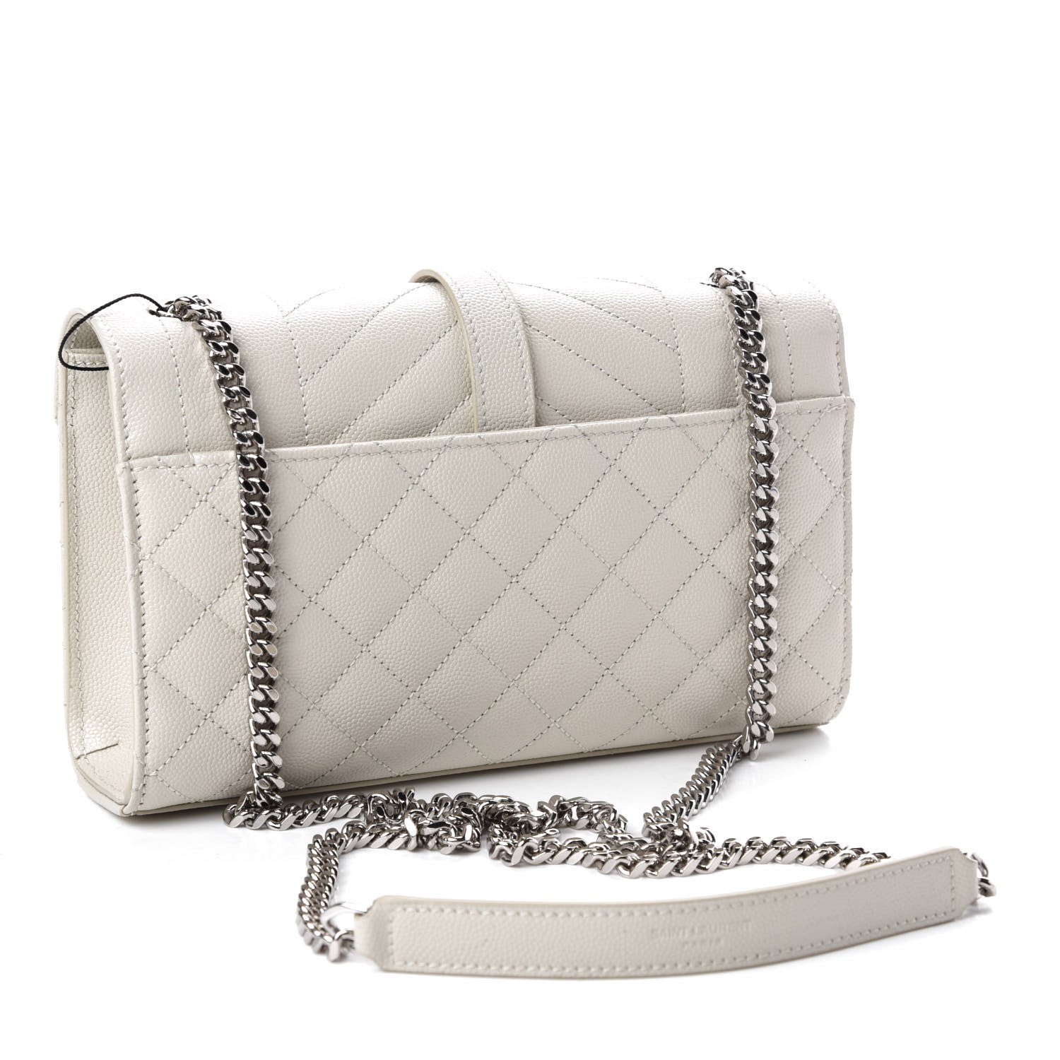 Saint Laurent Grain De Poudre Textured Mixed Matelasse Triquilt Small Monogram Satchel Crema Soft 3 of 10