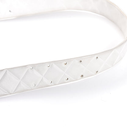 Chanel Calfskin Quilted CC Belt 90 36 White 6 of 7
