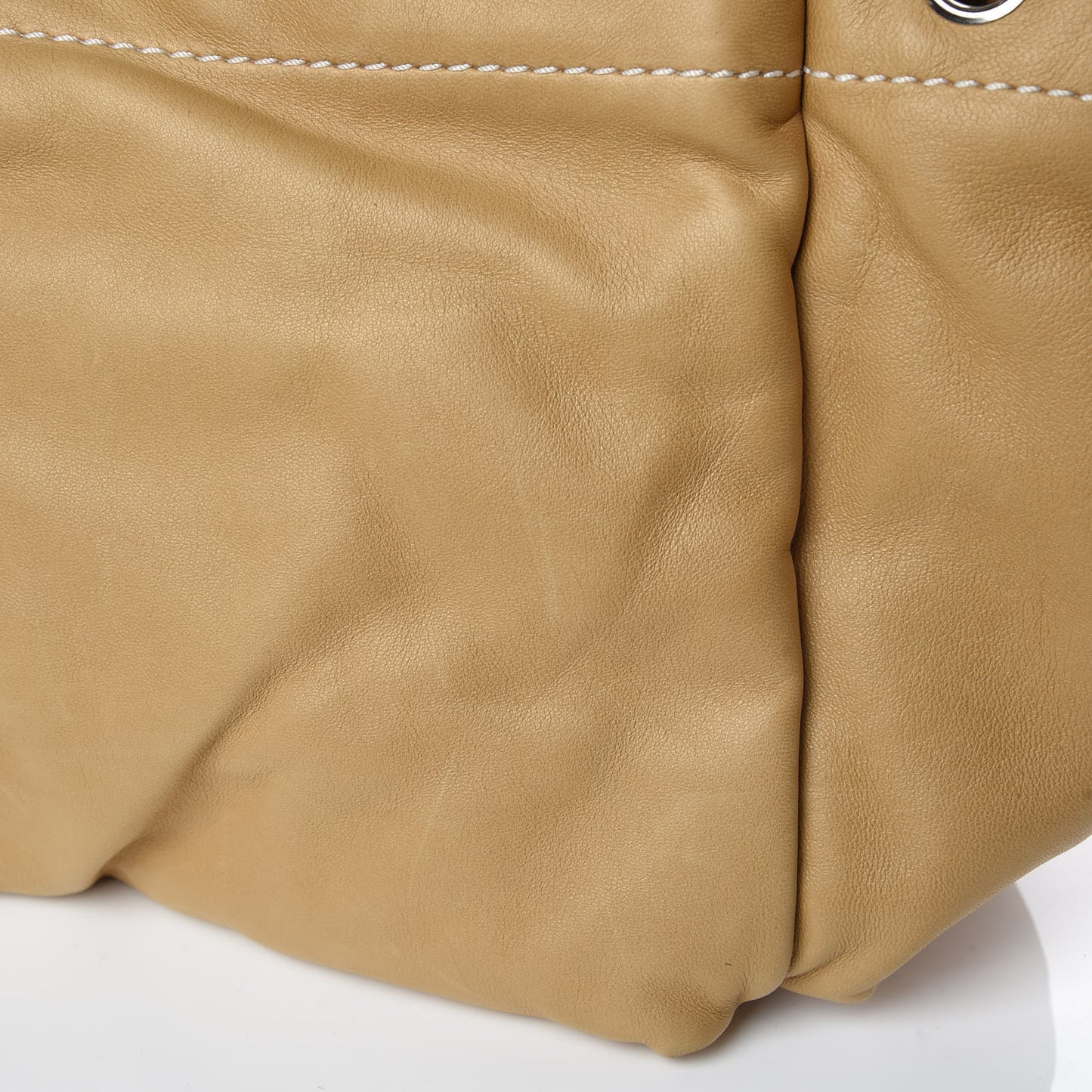 Lambskin Lax Accordion Hobo Beige