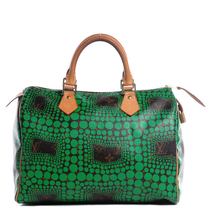 Louis Vuitton Monogram Kusama Town Speedy 30 Green 1 of 7