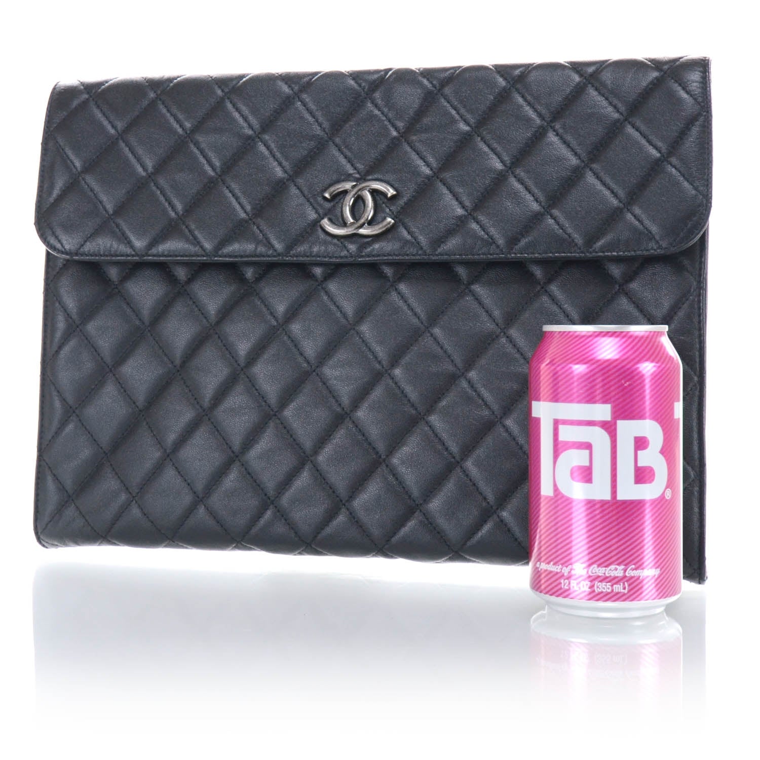 Chanel Calfskin Quilted Document Portfolio Holder Black 3 of 11
