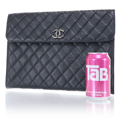 Chanel Calfskin Quilted Document Portfolio Holder Black 3 of 11