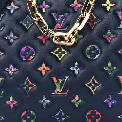 Louis Vuitton Lambskin Embossed Monogram LV Garden Coussin PM Navy 7 of 10